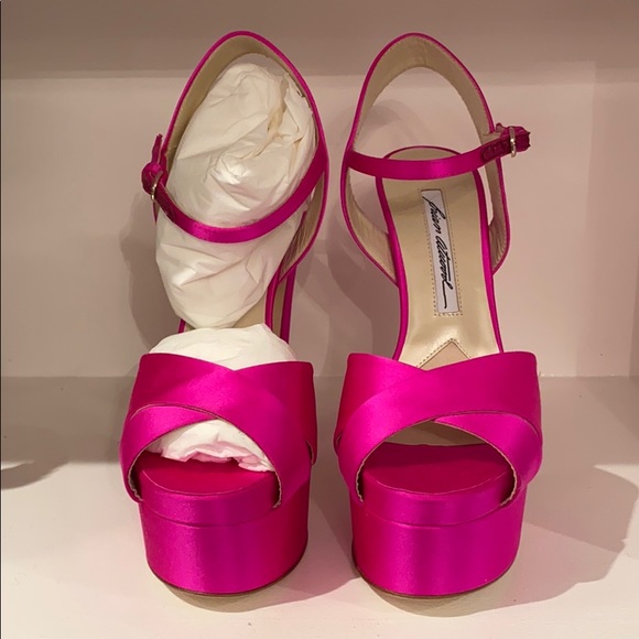 BRIAN ATWOOD SATIN FUSCHIA HEELS - Picture 2 of 6